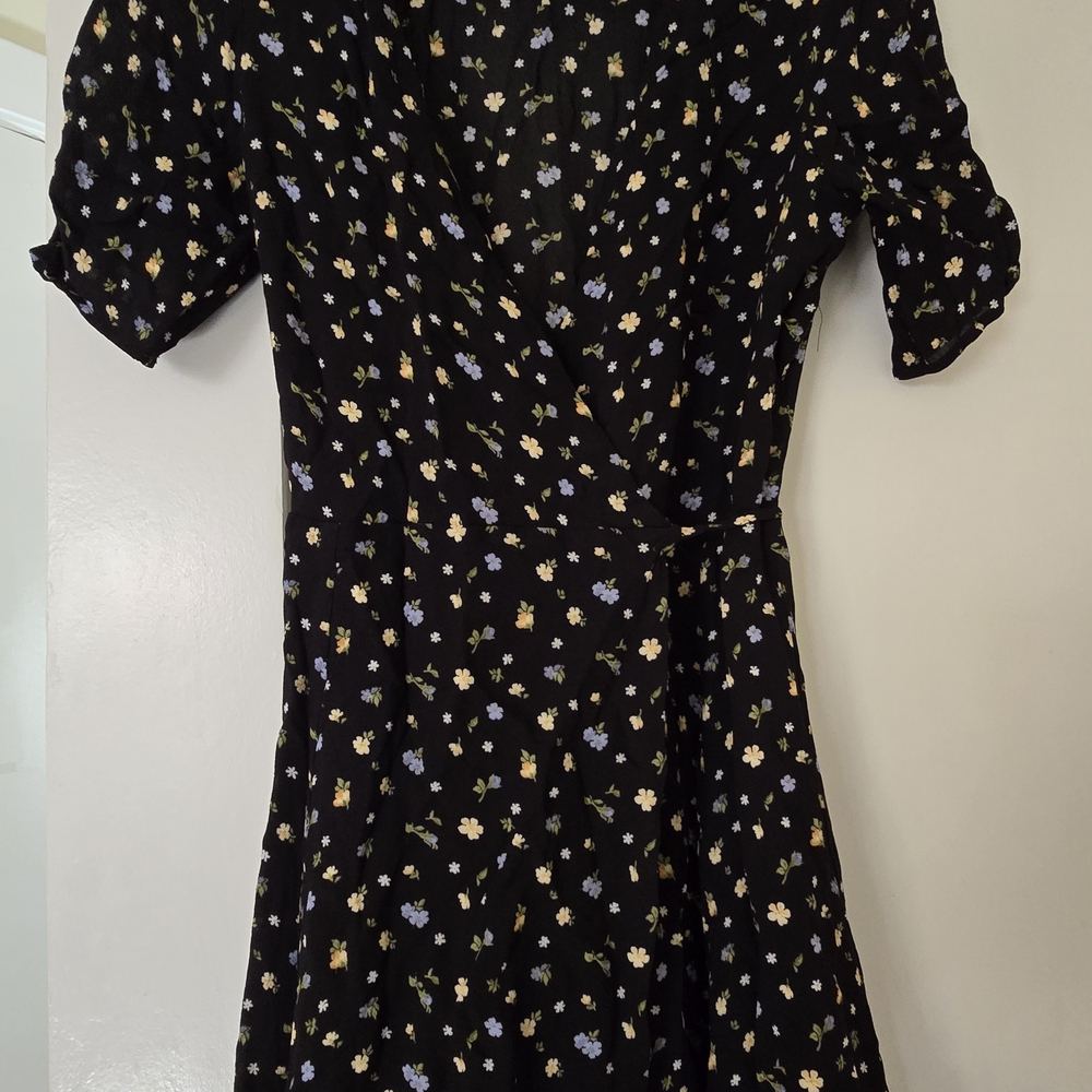 Reformation Black Floral Mini Dress